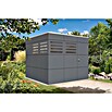 SKAN HOLZ CrossCube Gartenhaus Brisbane 3 (Außenmaß inkl. Dachüberstand (B x T): 253 x 253 cm, Holz, Schiefergrau RAL 7015) | BAUHAUS