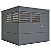 SKAN HOLZ CrossCube Gartenhaus Brisbane 3 (Außenmaß inkl. Dachüberstand (B x T): 253 x 253 cm, Holz, Schiefergrau RAL 7015) | BAUHAUS