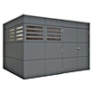 SKAN HOLZ CrossCube Gartenhaus Brisbane 4 (Außenmaß inkl. Dachüberstand (B x T): 337 x 253 cm, Holz, Schiefergrau RAL 7015) | BAUHAUS