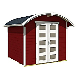 Skan Holz Gartenhaus Delft (Außenmaß inkl. Dachüberstand (B x T): 290 x 310 cm, Holz, Schwedenrot)
