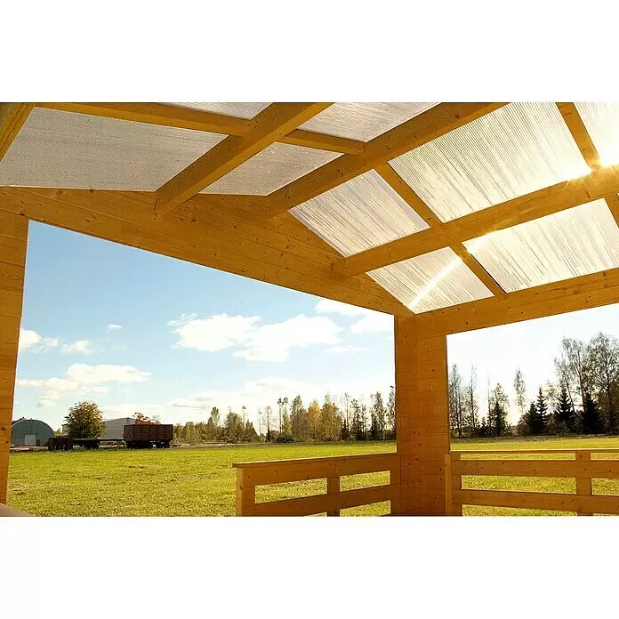 SKAN HOLZ Gartenhaus Holmestrand - Außenmaß inkl. Dachüberstand (B x T): 420 x 650 cm, Holz, Natur - Detailaufnahme