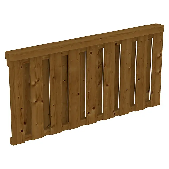 SKAN HOLZ Brüstungsgeländer - Passend für: Skan Holz Terrassenüberdachungen aus Douglasie, Pfostenabstand 170 cm, Nussbaum - Holzzaun mit vertikalen Latten und einem horizontalen oberen Balken, ideal für Gärten und Terrassen. Schützt die Privatsphäre stilvoll.