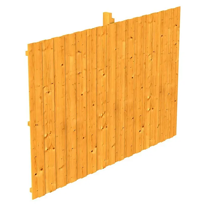 SKAN HOLZ Rückwand - B x H: 341 x 220 cm, Passend für: Skan Holz Carports, Eiche Hell - Ansicht eines Holzpaneels mit warmer Farbgebung und ausgeprägter Maserung, das sich ideal für Innenarchitektur und Bauprojekte eignet.