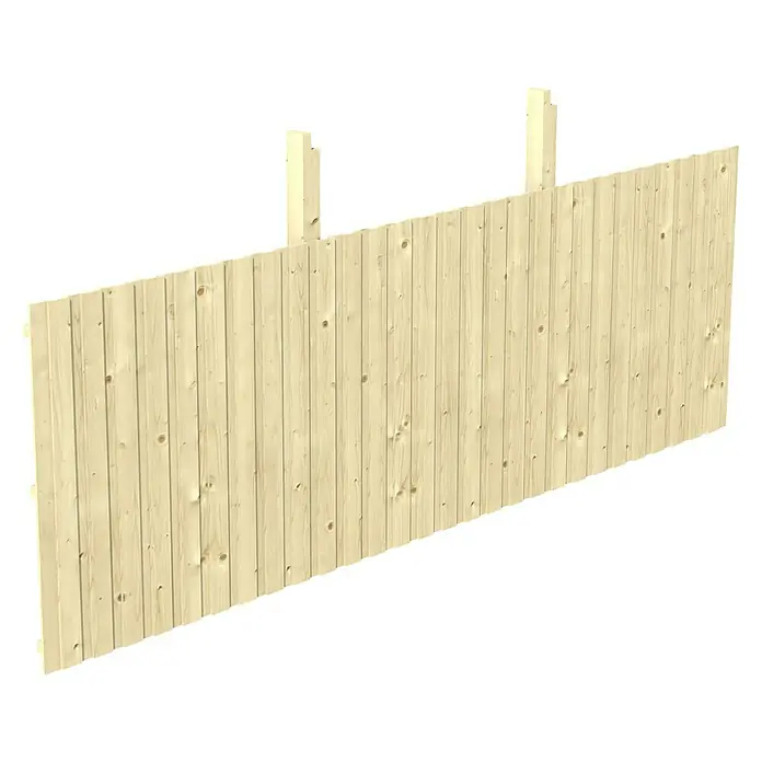 SKAN HOLZ Rückwand - B x H: 550 x 180 cm, Passend für: Skan Holz Carports, Natur - Holzzaun mit zwei Pfosten. Der Zaun besteht aus hellen Holzplanken und hat eine natürliche Holzmaserung. Ideal für den Garten.