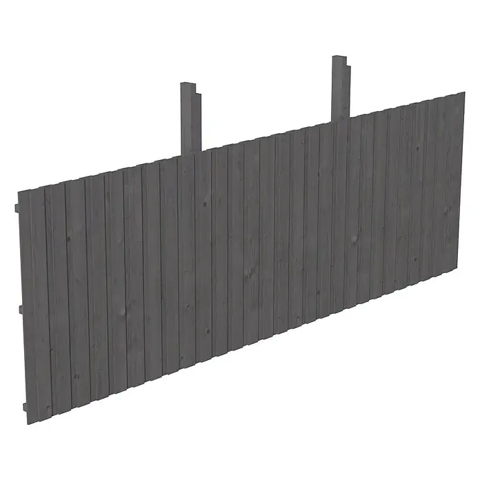 SKAN HOLZ Rückwand - B x H: 550 x 180 cm, Passend für: Skan Holz Carports, Schiefergrau - Ansicht einer grauen Holzwand. Ideal, um Ihrem Garten einen Hauch von rustikalem Charme zu verleihen.