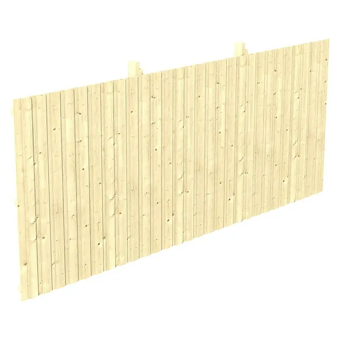 SKAN HOLZ Rückwand - B x H: 550 x 220 cm, Passend für: Skan Holz Carports, Natur - Holzwand mit vertikalen Brettern und Pfosten, die sich ideal für den Bau eines Gartenzauns oder einer Trennwand eignen.