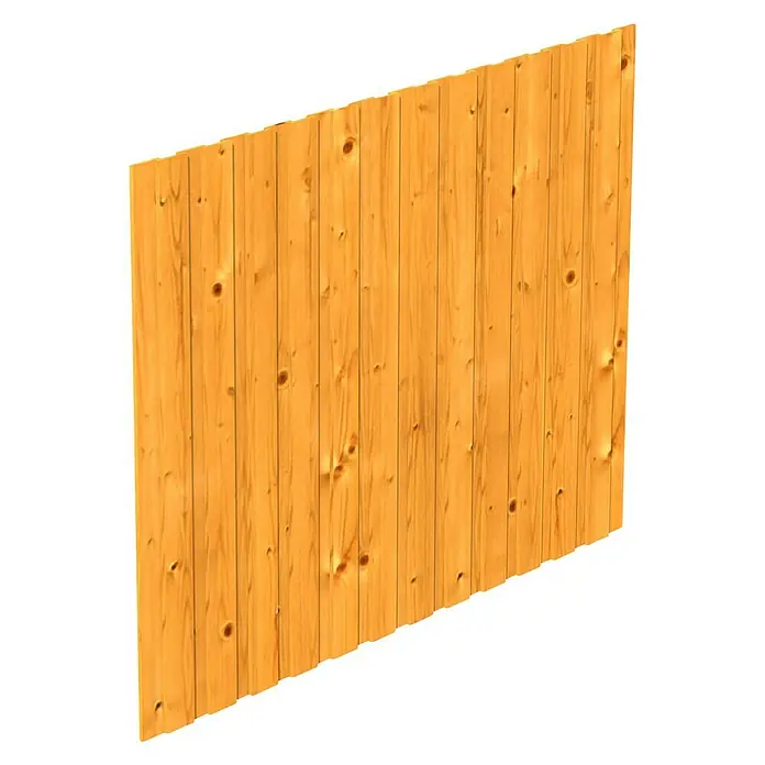 SKAN HOLZ Seitenwand - B x H: 230 x 180 cm, Passend für: Skan Holz Carports, Eiche Hell - Ein Zaunfeld aus naturbelassenem Holz mit markanter Maserung und Astlöchern, ideal für rustikale Gartengestaltungen.