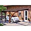 SKAN HOLZ Carport Eifel (Außenmaß inkl. Dachüberstand (B x T): 3 x 5,41 m, Einzelcarport, Nussbaum) | BAUHAUS