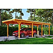 SKAN HOLZ Carport Emsland (Außenmaß inkl. Dachüberstand (B x T): 3,54 x 8,46 m, Einzelcarport, Eiche Hell, Materialspezifizierung Dach: EPDM-Folie, Fichte, Ohne Abstellraum) | BAUHAUS