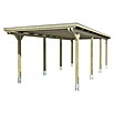 SKAN HOLZ Carport Emsland (Außenmaß inkl. Dachüberstand (B x T): 3,54 x 8,46 m, Einzelcarport, Nussbaum, Materialspezifizierung Dach: Aluminium-Dachplatten, Ohne Abstellraum) | BAUHAUS