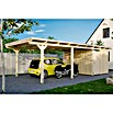 SKAN HOLZ Carport Emsland (Außenmaß inkl. Dachüberstand (B x T): 4,04 x 8,46 m, Einzelcarport, Natur, Materialspezifizierung Dach: EPDM-Folie, Fichte, Mit Abstellraum) | BAUHAUS