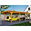 SKAN HOLZ Carport Emsland (Außenmaß inkl. Dachüberstand (B x T): 4,04 x 8,46 m, Einzelcarport, Eiche Hell, Materialspezifizierung Dach: Aluminium-Dachplatten) | BAUHAUS