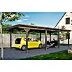 SKAN HOLZ Carport Emsland (Außenmaß inkl. Dachüberstand (B x T): 4,04 x 8,46 m, Einzelcarport, Schiefergrau, Materialspezifizierung Dach: Aluminium) | BAUHAUS
