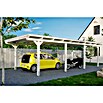 SKAN HOLZ Carport Emsland (Außenmaß inkl. Dachüberstand (B x T): 4,04 x 8,46 m, Einzelcarport, Weiß, Materialspezifizierung Dach: EPDM-Folie, Fichte) | BAUHAUS