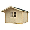 SKAN HOLZ Gartenhaus Faro 1 (Außenmaß inkl. Dachüberstand (B x T): 340 x 300 cm, Holz, Natur) | BAUHAUS