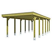 Skan Holz Carport Friesland (Außenmaß inkl. Dachüberstand (B x T): 3,97 x 8,6 m, Einzelcarport, Grün, Dachschalung mit EPDM-Folie) | BAUHAUS