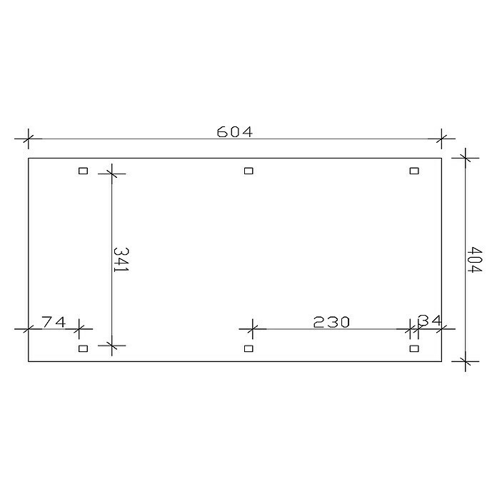 Skan Holz Carport EmslandB x T: 404 x 604 cm, Einfahrtshöhe: 353 cm, Geeignet für: Caravans, Eiche Sketch