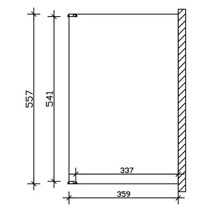 Skan Holz Terrassenüberdachung NovaraL x T: 557 x 359 cm, Polycarbonat, Schiefergrau Sketch