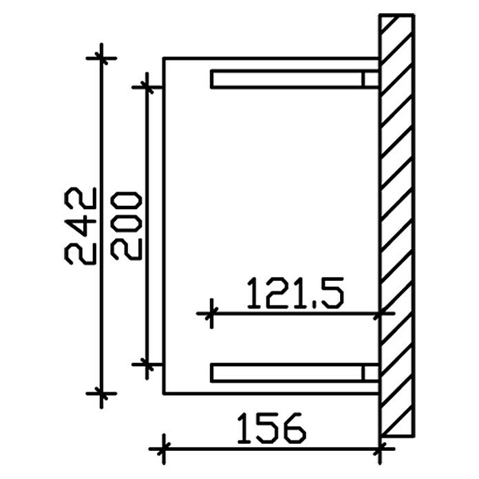 Skan Holz Vordach Paderborn 1B x H: 242 x 208 cm, Natur Sketch