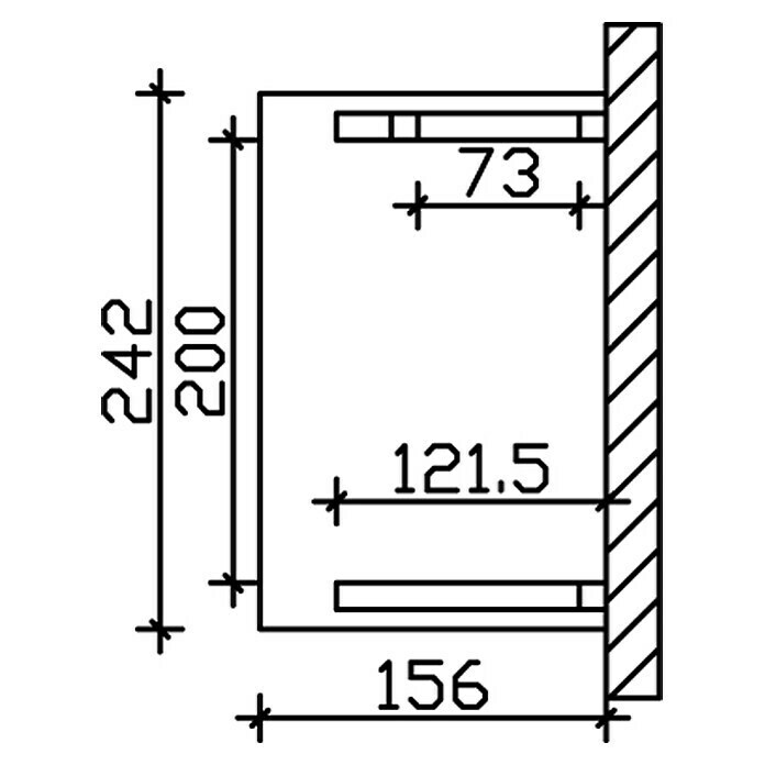 Skan Holz Vordach Paderborn 3B x H: 242 x 208 cm, Natur Sketch