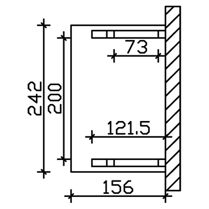 Skan Holz Vordach Paderborn 4B x H: 242 x 208 cm, Schiefergrau Sketch