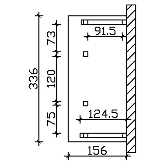 Skan Holz Vordach Paderborn 6L x T: 336 cm x 156 cm, Weiß Sketch