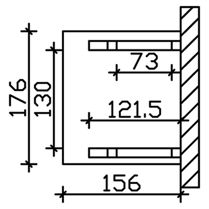 Skan Holz Vordach Potsdam 4B x T: 176 cm x 156 cm, Weiß Sketch