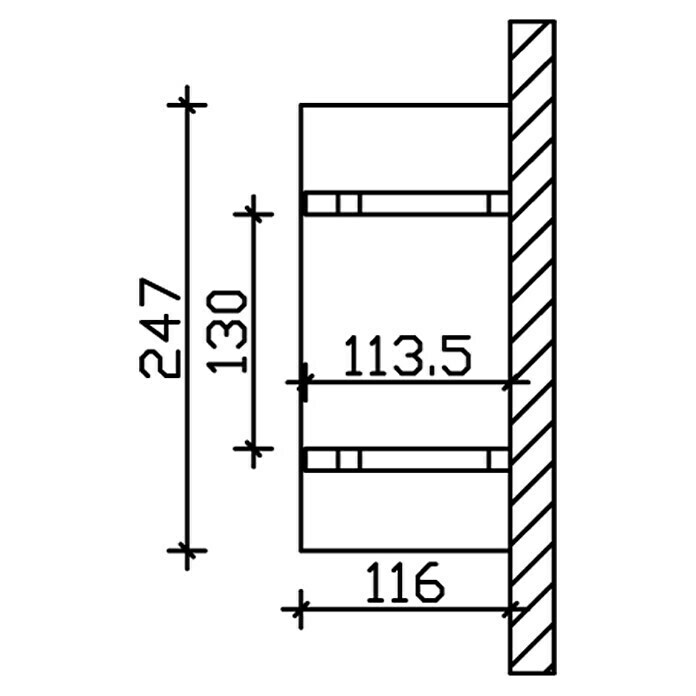 Skan Holz Vordach Siegen 4L x T: 247 cm x 116 cm, Eiche Hell Sketch