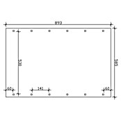 SKAN HOLZ Carport Spreewald (Außenmaß inkl. Dachüberstand (B x T): 5,85 x 8,93 m, Doppelcarport, Grün, Farbe Dach: Rot, Materialspezifizierung Dach: Aluminium-Dachplatten) | BAUHAUS