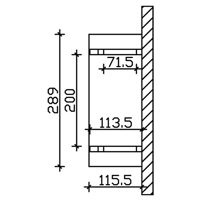 Skan Holz Vordach Stralsund 4L x T: 289 cm x 116 cm, Natur Sketch