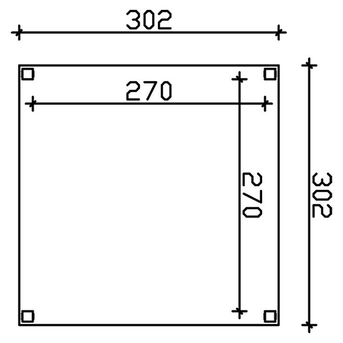 Skan Holz Pavillon ToulouseB x T: 302 x 302 cm, Holz, Eiche Sketch