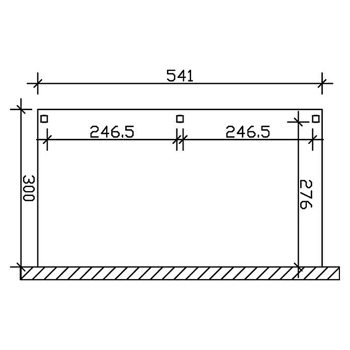 Skan Holz Carport VogtlandAußenmaß inkl. Dachüberstand (B x T): 3 x 5,41 m, Einzelcarport, Eiche Hell