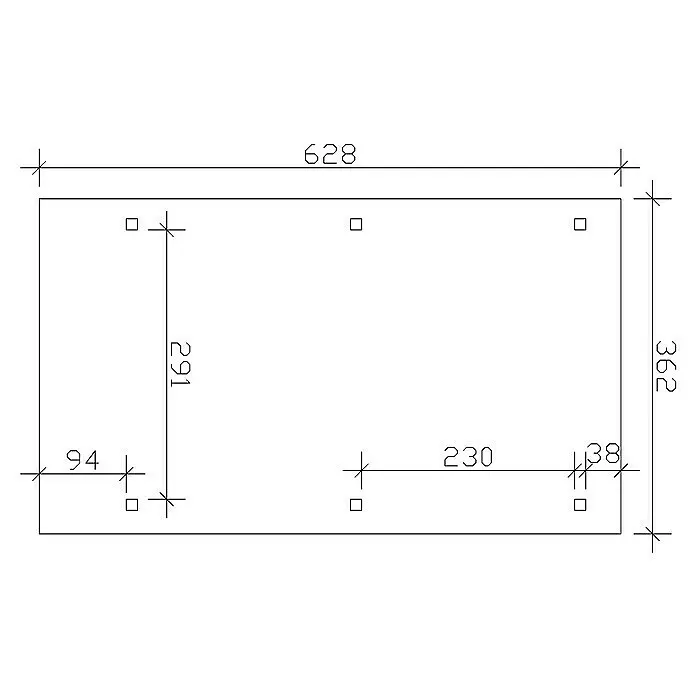 Skan Holz Carport Wendland3,62 x 6,28 m, Einzelcarport, Natur, Farbe Dach: Rot, Dachschalung mit EPDM-Folie