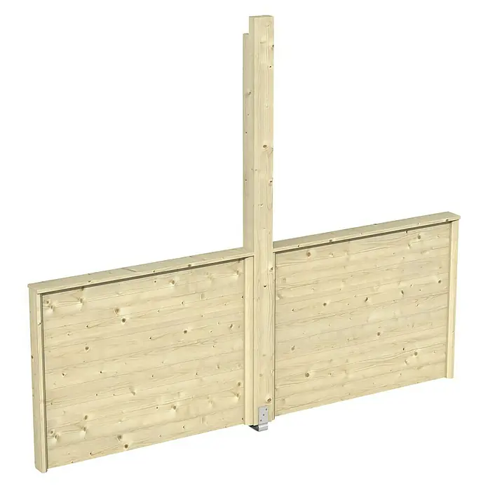 SKAN HOLZ Brüstungsgeländer Toulouse - 270 x 106 cm, Natur, Passend für: Skan Holz Pavillon Toulouse - Ansicht eines Holzzauns mit senkrechtem Pfosten. Ideal für Gartenbegrenzungen und Sichtschutz. Natürliche Optik und einfache Montage.