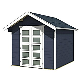 Skan Holz Gartenhaus Hengelo (Außenmaß inkl. Dachüberstand (B x T): 280 x 355 cm, Holz, Schiefergrau)