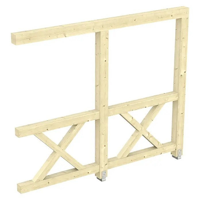SKAN HOLZ Seitenwand Andreaskreuz - Passend für: Skan Holz Leimholz-Terrassenüberdachungen, Tiefe 300/289 cm, Natur - Holzrahmenkonstruktion mit Kreuzverstrebungen, ideal für Carports oder Terrassenüberdachungen. Robuste Bauweise für langlebige Stabilität.