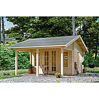 Skan Holz Gartenhaus Luzern (Außenmaß inkl. Dachüberstand (B x T): 460 x 580 cm, Holz, Natur, Dachschalung & Dachlattung)