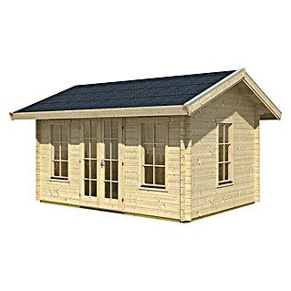 Skan Holz Gartenhaus Montreal 2 (Außenmaß inkl. Dachüberstand (B x T): 500 x 460 cm, Holz, Natur, 2 Lagen Dachschaltung)