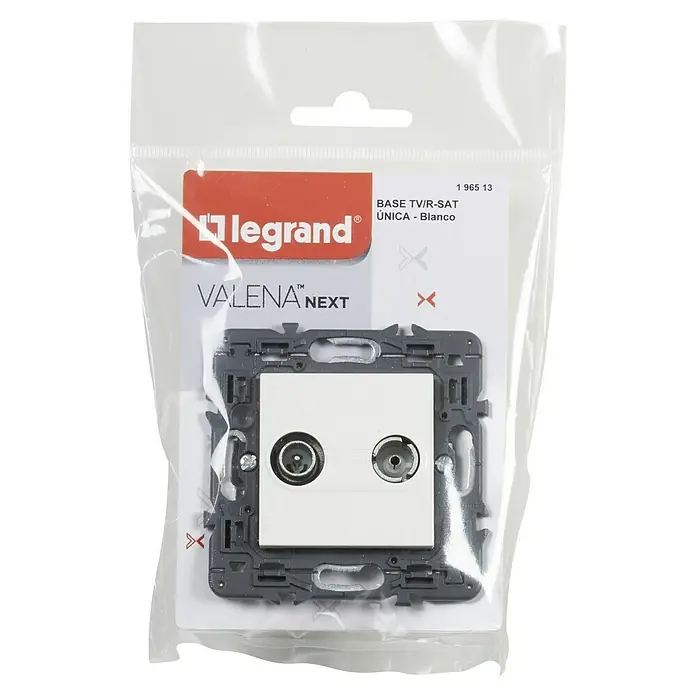 Legrand Valena Next Pieza insertada para caja de antena Única - x 2, Blanco - Enchufe de antena TV/R-SAT Legrand Valena Next empaquetado. Ideal para recibir señales de televisión y radio en casa.