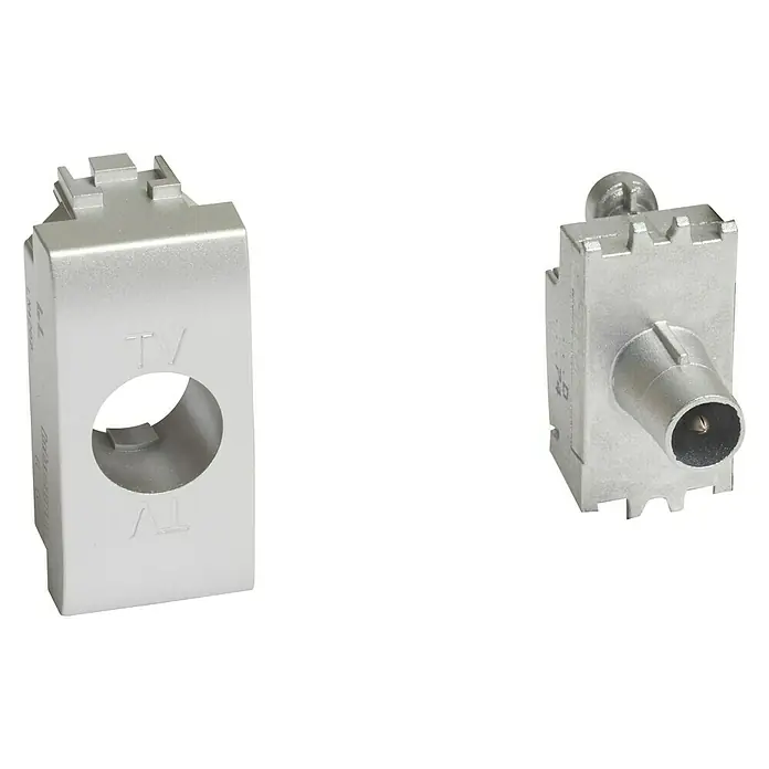 Legrand Pieza insertada para caja de antena intermedia - x 1 - Dos conectores de TV plateados que garantizan una conexión segura y estable para tu televisor. Ideal para uso doméstico.
