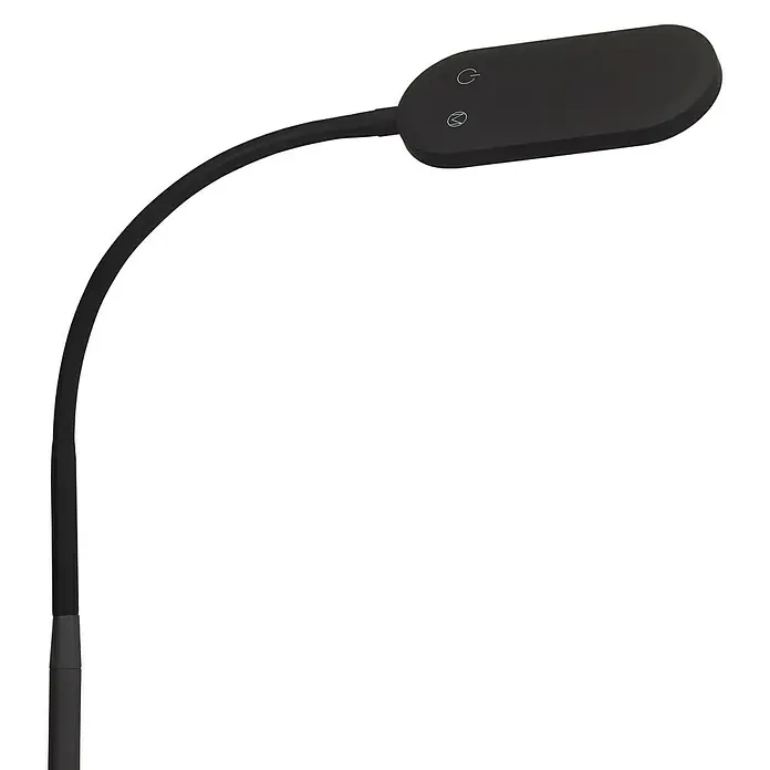 Briloner LED-Stehleuchte - Höhe: 128 cm, Schwarz - Schwarze LED-Lampe mit flexiblem Hals, ideal für Schreibtische oder Nachttische. Praktische Lichtquelle für viele Zwecke.
