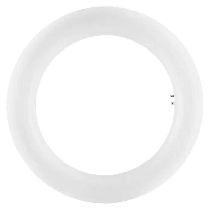 Osram Tubo LED T9 - Largo: 205 mm, Blanco neutro, 22 W, 1.200 lm, G10q - Primer plano de una luz de anillo LED redonda y blanca sobre un fondo negro, ideal para fotografía de retrato y producto.