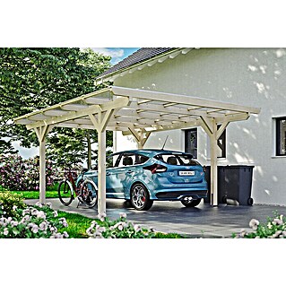 Skan Holz Carport Odenwald (Außenmaß inkl. Dachüberstand (B x T): 4,28 x 5,41 m, Einzelcarport, Natur)