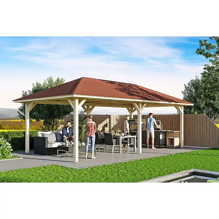 SKAN HOLZ Pavillon Orleans 2 - L x B: 786 x 439 cm, Holz, Natur - Stimmungsaufnahme
