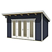 Skan Holz Gartenhaus Ostende (Außenmaß inkl. Dachüberstand (B x T): 440 x 380 cm, Holz, Schiefergrau, 12 m²) | BAUHAUS