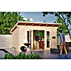 SKAN HOLZ Gartenhaus Ostende (Außenmaß inkl. Dachüberstand (B x T): 440 x 380 cm, Holz, Natur, 12 m²) | BAUHAUS