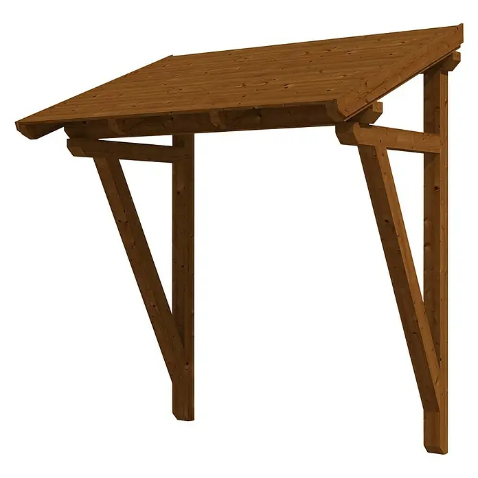 Skan Holz Pultvordach Paderborn 2242 x 156 x 208 cm, Nussbaum