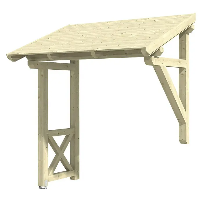 Skan Holz Pultvordach Paderborn 3242 x 156 x 208 cm, Natur