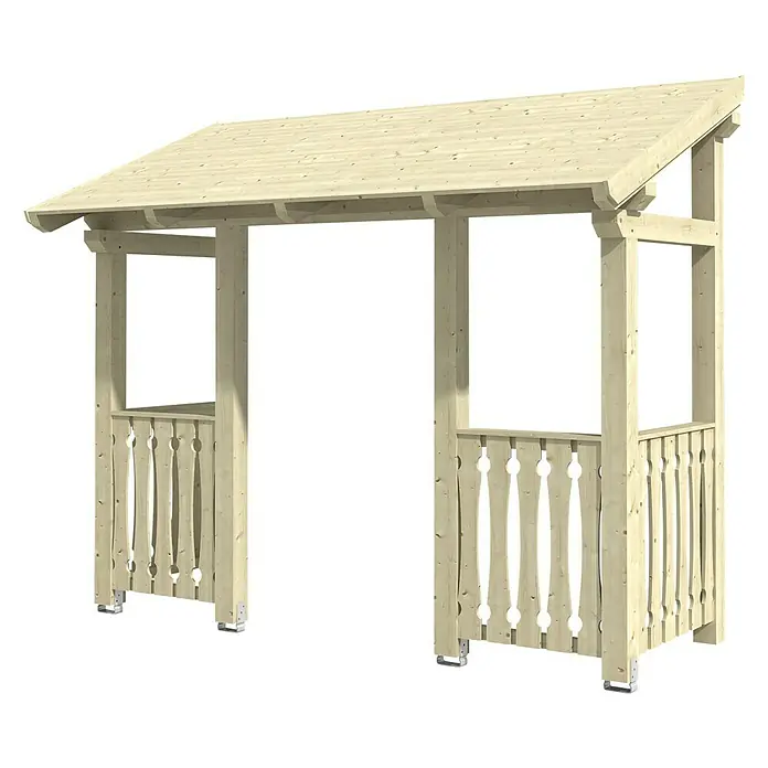 Skan Holz Pultvordach Paderborn 6336 x 156 x 208 cm, Natur