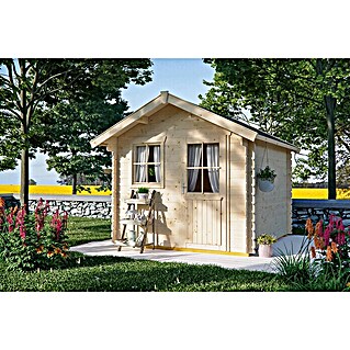 Skan Holz Gartenhaus Porto 3 (Außenmaß inkl. Dachüberstand (B x T): 280 x 355 cm, Holz, Natur)